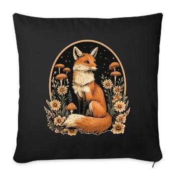 Fox Forest Mushrooms - Sofa pillowcase 17,3'' x 17,3'' (45 x 45 cm) - black - Front