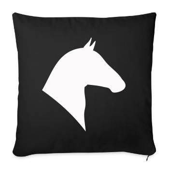Horse Head Silhouette - Sofa pillowcase 17,3'' x 17,3'' (45 x 45 cm) - black - Front