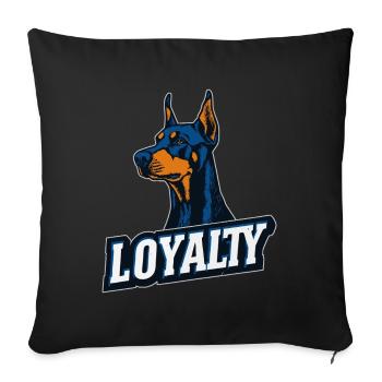 Doberman – Symbol of Loyalty | LOYALTY - Sofa pillowcase 17,3'' x 17,3'' (45 x 45 cm) - black - Front