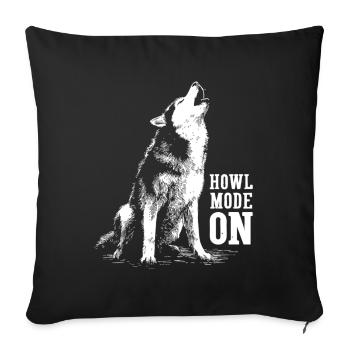 Husky howls at the moon | Howl Mode On - Sofa pillowcase 17,3'' x 17,3'' (45 x 45 cm) - black - Front