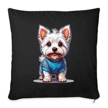 Cute Yorkshire Terrier – Loving Dog Dog - Sofa pillowcase 17,3'' x 17,3'' (45 x 45 cm) - black - Front