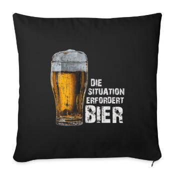 The Situation Calls for Beer – Funny Saying - Sofa pillowcase 17,3'' x 17,3'' (45 x 45 cm) - black - Front