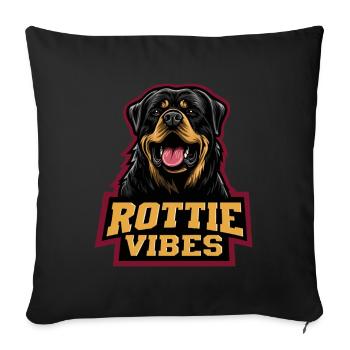 Rottweiler Head Rottie Vibes - Housse de coussin décorative 45 x 45 cm - noir - Devant