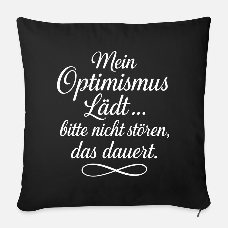 Mein Optimismus lädt Bitte nicht stören - Sofakissenbezug 45 x 45 cm - Schwarz