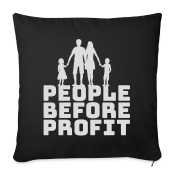 Logo de l’activisme People Before Profit Justice - Housse de coussin décorative 45 x 45 cm - noir - Devant