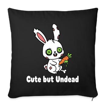 Cute zombie bunny with carrot - Sofa pillowcase 17,3'' x 17,3'' (45 x 45 cm) - black - Front
