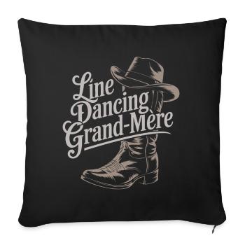 Line Dancing Grand-Mère - Housse de coussin décorative 45 x 45 cm - noir - Devant