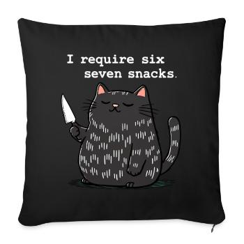 6-7 Mème Internet 6 7 Snack Cat - Housse de coussin décorative 45 x 45 cm - noir - Devant