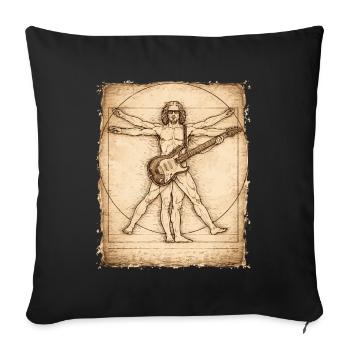 Vitruvian Rocker Guitarist Design - Sofa pillowcase 17,3'' x 17,3'' (45 x 45 cm) - black - Front