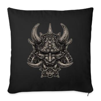 Demonic Samurai Helmet Oni Mask - Sofa pillowcase 17,3'' x 17,3'' (45 x 45 cm) - black - Front