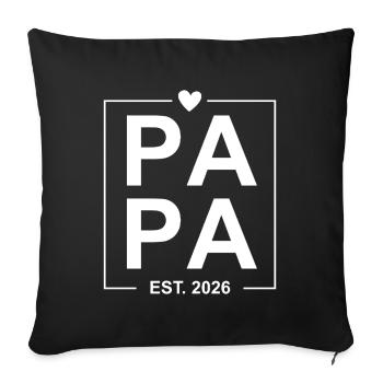 Papa Est 2026 - Sofa pillowcase 17,3'' x 17,3'' (45 x 45 cm) - black - Front