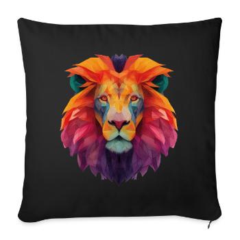 Lion - Sofa pillowcase 17,3'' x 17,3'' (45 x 45 cm) - black - Front