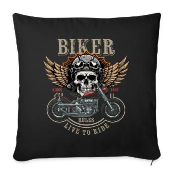 Biker Rules - Since 1962 - Live to Ride - Sofa pillowcase 17,3'' x 17,3'' (45 x 45 cm) - black - Front