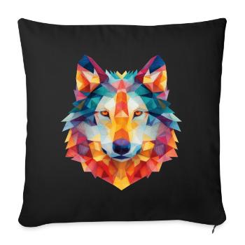 Wolf - Sofakissenbezug 45 x 45 cm - Schwarz - Vorne