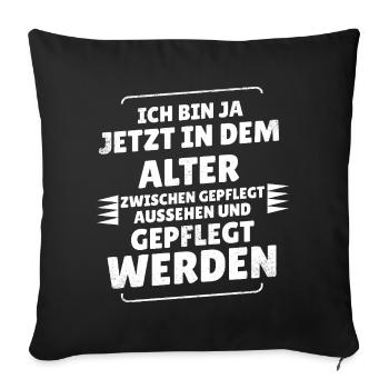 Pensioner Saying - Sofa pillowcase 17,3'' x 17,3'' (45 x 45 cm) - black - Front
