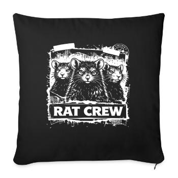 Rat Crew – Urban Rat Motif - Sofa pillowcase 17,3'' x 17,3'' (45 x 45 cm) - black - Front