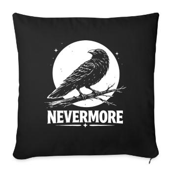 Nevermore – Raven in front of the Moon - Sofa pillowcase 17,3'' x 17,3'' (45 x 45 cm) - black - Front