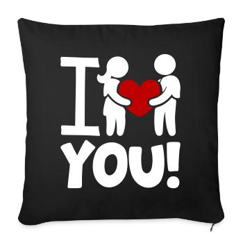 I Love You Valentine's Day - Sofa pillowcase 17,3'' x 17,3'' (45 x 45 cm) - black - Front