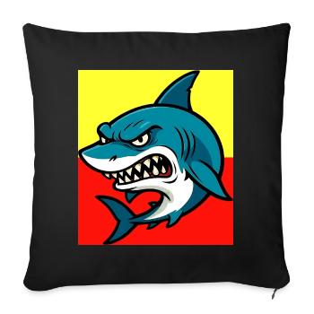 Shark - Sofa pillowcase 17,3'' x 17,3'' (45 x 45 cm) - black - Front