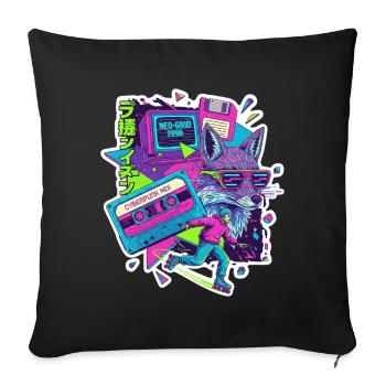 Cyberpunk des années 90 - Housse de coussin décorative 45 x 45 cm - noir - Devant