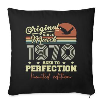 Anniversaire Mars 1970 - Housse de coussin décorative 45 x 45 cm - noir - Devant