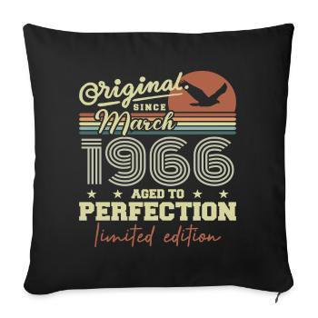 Anniversaire Mars 1966 - Housse de coussin décorative 45 x 45 cm - noir - Devant