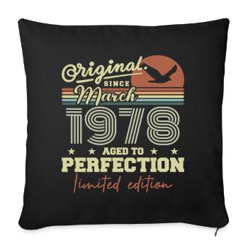 Anniversaire Mars 1978 - Housse de coussin décorative 45 x 45 cm - noir - Devant