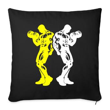 Silhouette de l’équipe de fitness - Housse de coussin décorative 45 x 45 cm - noir - Devant