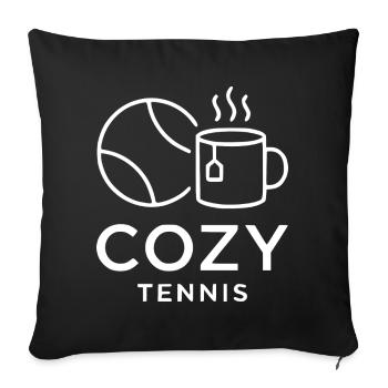Cozy Tennis Club, Stylish Tennis Fan Bag - Sofa pillowcase 17,3'' x 17,3'' (45 x 45 cm) - black - Front
