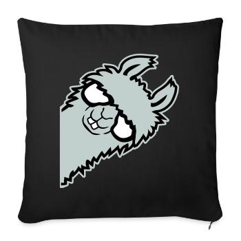 lama mentant nerd de lunettes arrogant animal drôle - Housse de coussin décorative 45 x 45 cm - noir - Devant