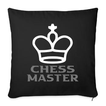 Schach - Sofakissenbezug 45 x 45 cm - Schwarz - Vorne