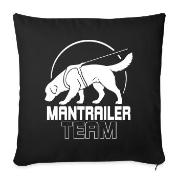 Golden Retriever Mantrailer Team Chiens de sport - Housse de coussin décorative 45 x 45 cm - noir - Devant