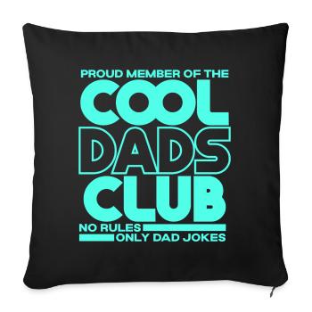 Club des papas cool - Cadeau de la fête des pères des papas - Housse de coussin décorative 45 x 45 cm - noir - Devant