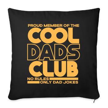 Club des papas cool - Cadeau de la fête des pères des papas - Housse de coussin décorative 45 x 45 cm - noir - Devant