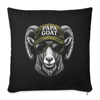 Papa Goat Cap Retro Hipster - Sofa pillowcase 17,3'' x 17,3'' (45 x 45 cm) - black - Front