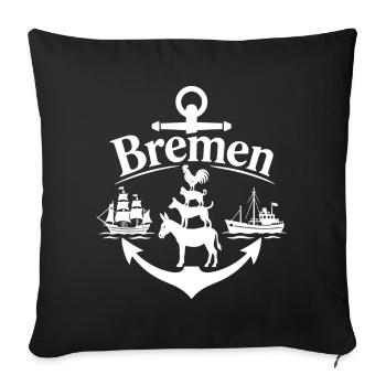 Bremen - Sofakissenbezug 45 x 45 cm - Schwarz - Vorne