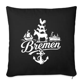 Bremen - Sofakissenbezug 45 x 45 cm - Schwarz - Vorne