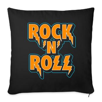 Rock 'N' Roll Typographic 3D Logo - Sofa pillowcase 17,3'' x 17,3'' (45 x 45 cm) - black - Front