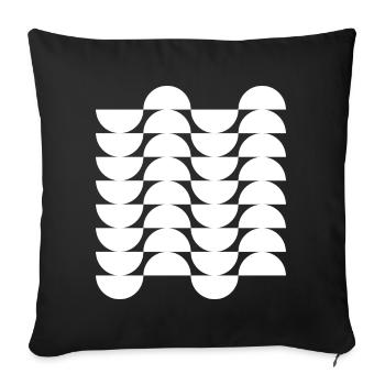 Wavegrid Half-Circle Pattern - Sofa pillowcase 17,3'' x 17,3'' (45 x 45 cm) - black - Front