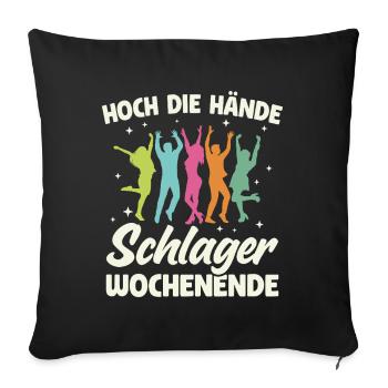 Schlager Party Schlagermusik Tanzparty Musik - Sofakissenbezug 45 x 45 cm - Schwarz - Vorne