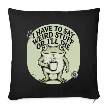 Coffee Frog Saying Image - Sofa pillowcase 17,3'' x 17,3'' (45 x 45 cm) - black - Front