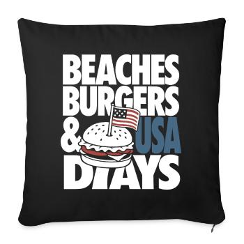 Beaches Burgers USA Days Design - Sofa pillowcase 17,3'' x 17,3'' (45 x 45 cm) - black - Front