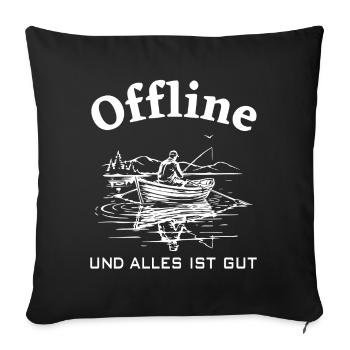 Angeln Genuss - Sofakissenbezug 45 x 45 cm - Schwarz - Vorne