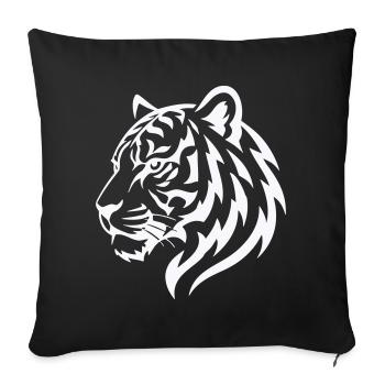 Tiger Line Head Silhouette Powerful - Sofa pillowcase 17,3'' x 17,3'' (45 x 45 cm) - black - Front