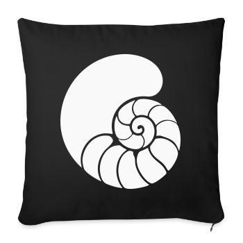  Spiralmuster Muschel - Sofakissenbezug 45 x 45 cm - Schwarz - Vorne