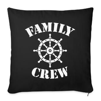 Family Crew (Steuerrad / Schiffscrew / White) - Sofakissenbezug 45 x 45 cm - Schwarz - Vorne