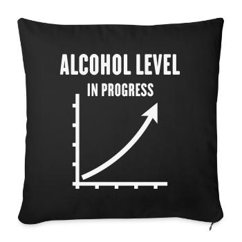 Alcohol Level In Progress (Drinking Team / White) - Sofakissenbezug 45 x 45 cm - Schwarz - Vorne