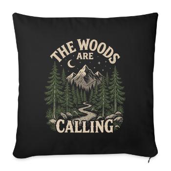 Aventure en plein air - Les bois appellent - Housse de coussin décorative 45 x 45 cm - noir - Devant