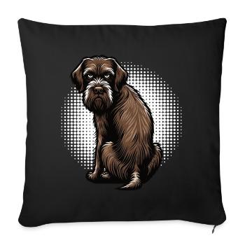 Deutsch Drahthaar Deutsch-Drahthaar Besitzer - Sofakissenbezug 45 x 45 cm - Schwarz - Vorne