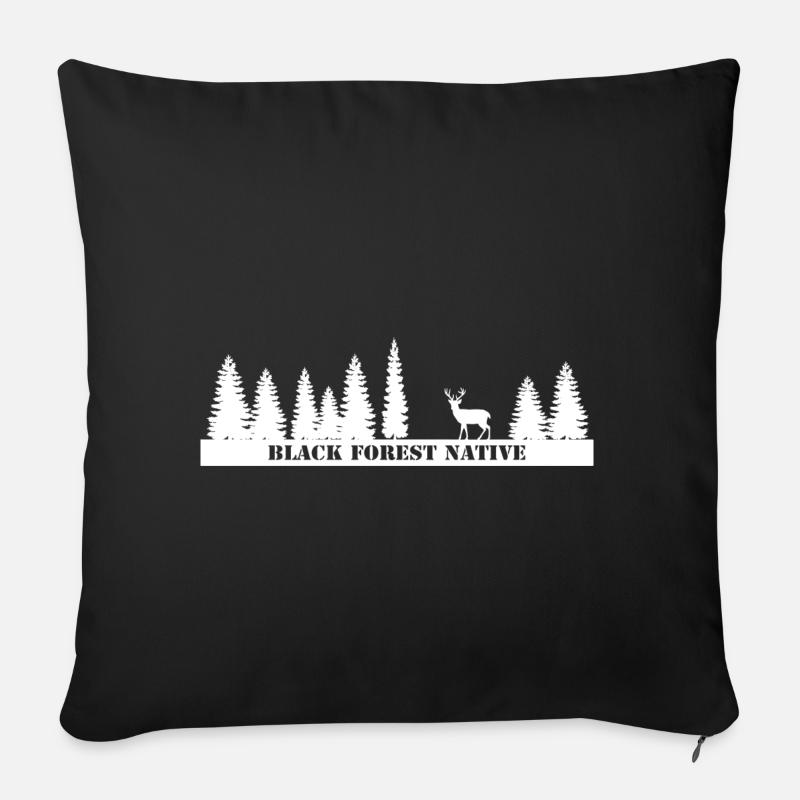 Forêt Noire indigène - Housse de coussin décorative 45 x 45 cm - noir